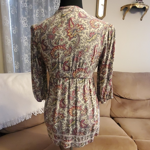 Paisley design 3/4 sleeve shirt - Picture 2 of 2